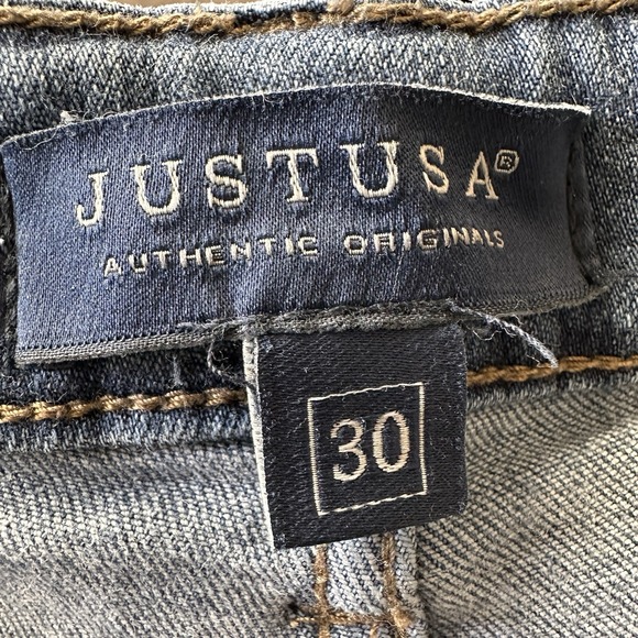 Just USA Women's Blue Distressed Mid-Rise Skinny Denim Jeans Stitch Fix Size 30 - Picture 7 of 11